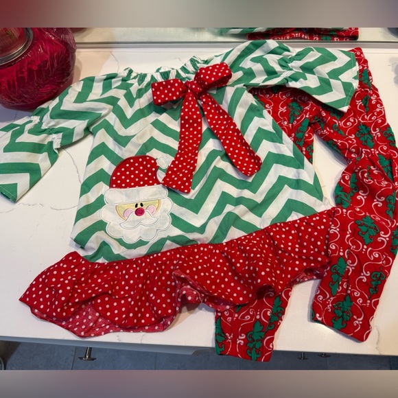J. Khaki Green and Red Kids Matching Set - Picture 1 of 7